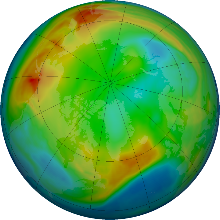 Arctic ozone map for 04 January 2008